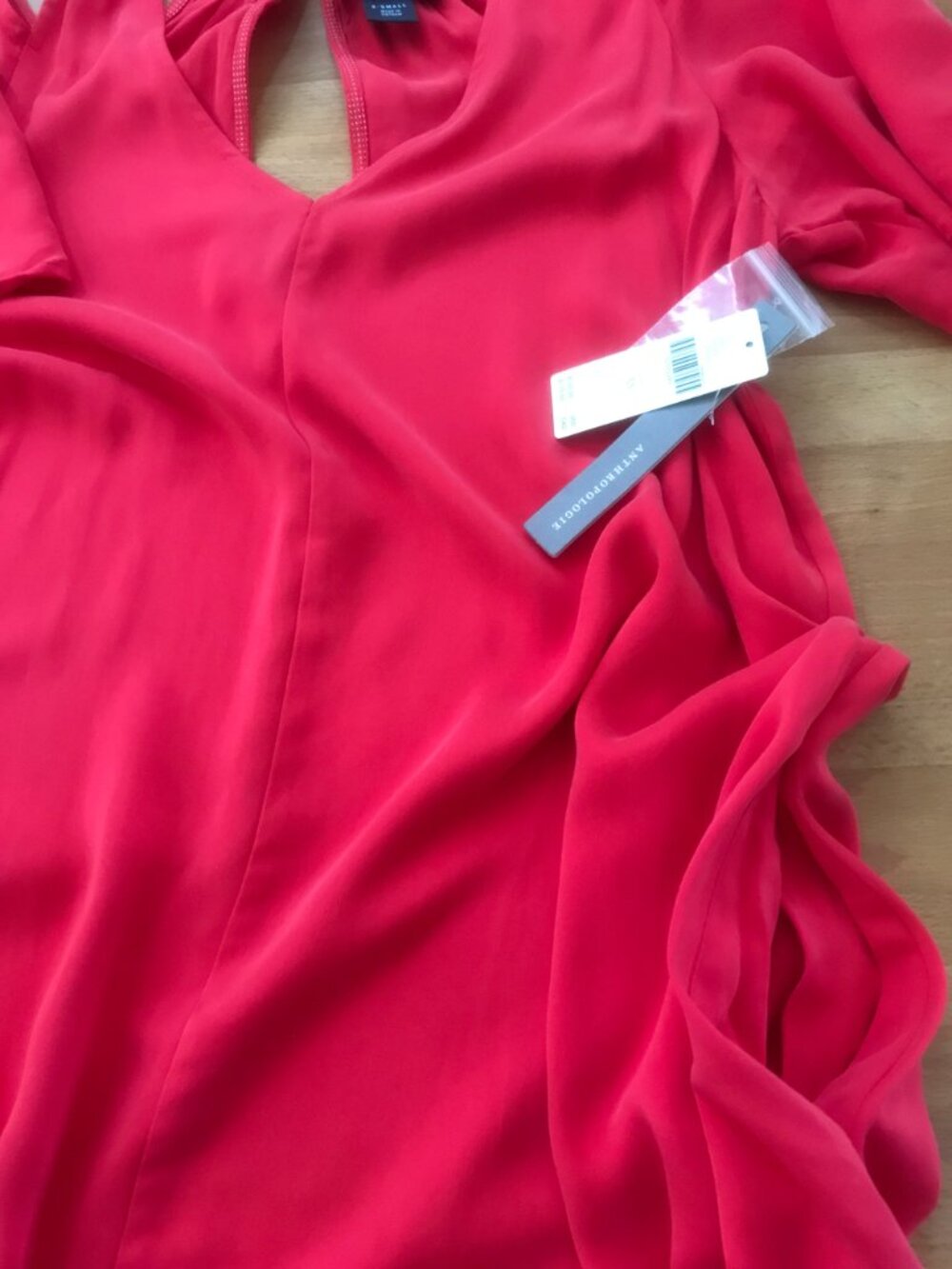 Anthropologie Maeve Georgiana Cold Shoulder Red Midi Maxi Dress XS Boho - Picture 9 of 14